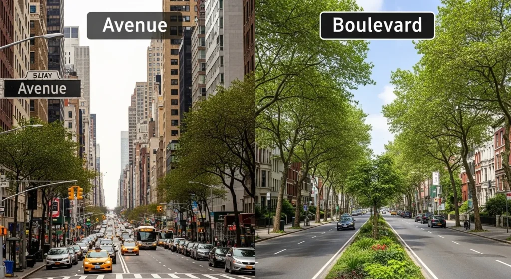 difference between avenue and boulevard