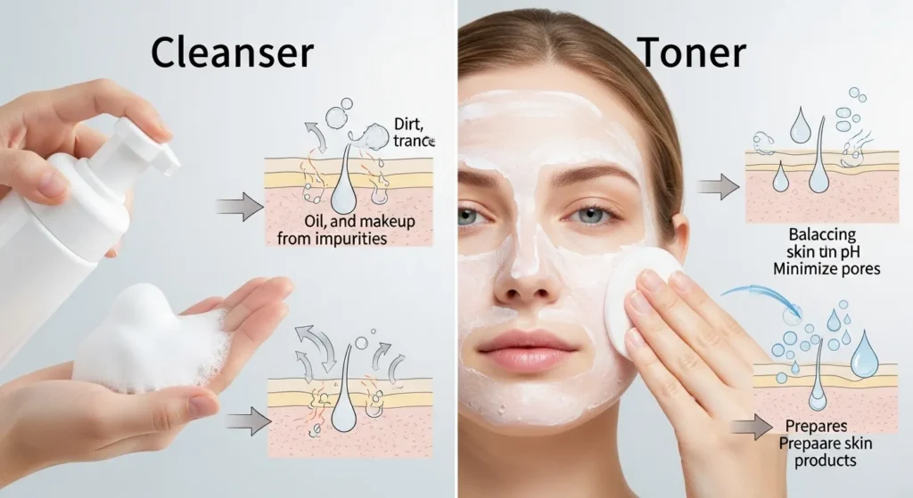 Difference Between Cleanser and Toner