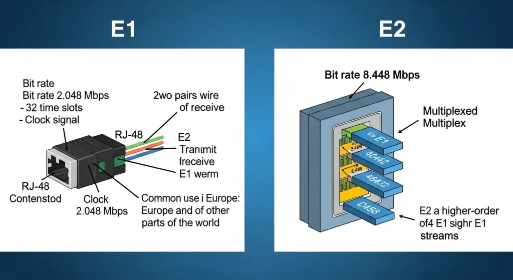 Difference Between E1 and E2