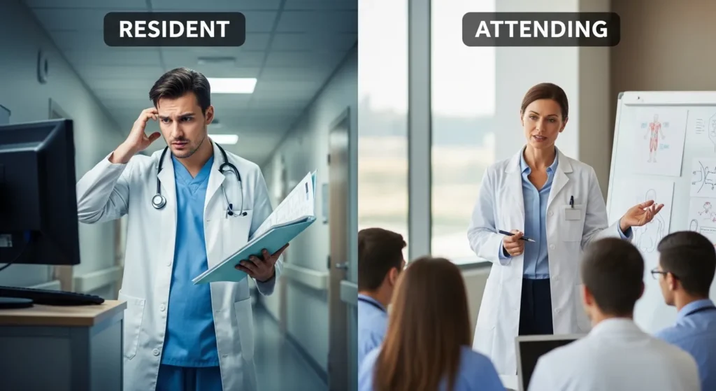 Difference Between the Main Keywords resident and attending