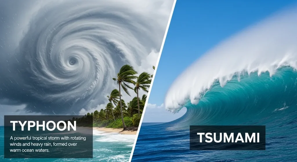 Difference Between Typhoon and Tsunami