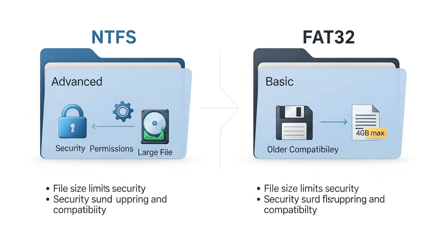 difference between ntfs and fat32