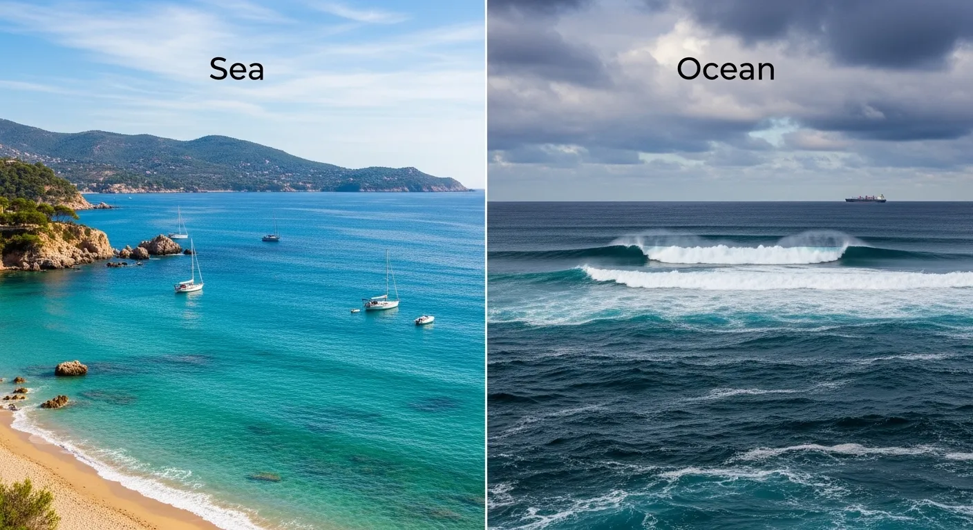 difference between sea and ocean