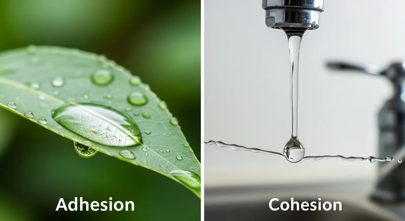 difference between adhesion and cohesion