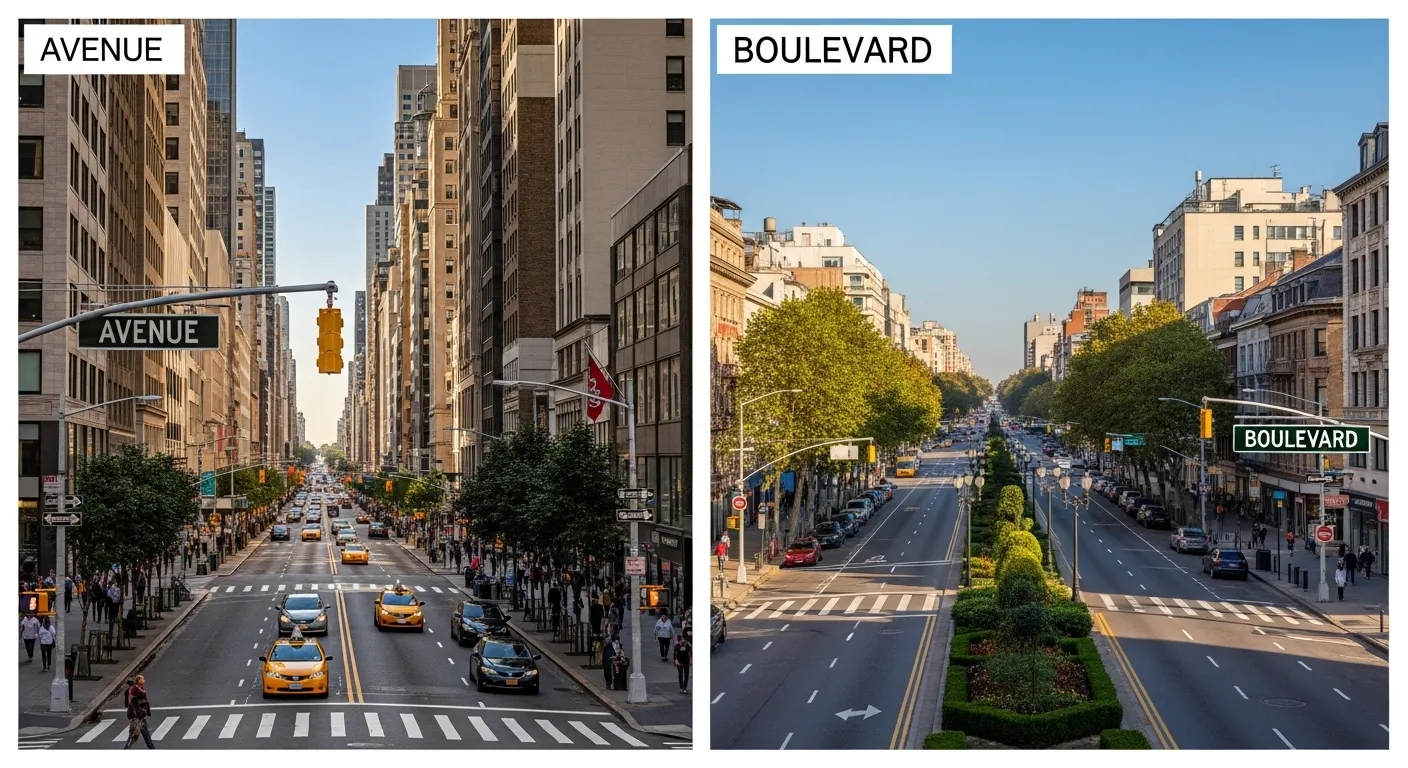 difference between avenue and boulevard