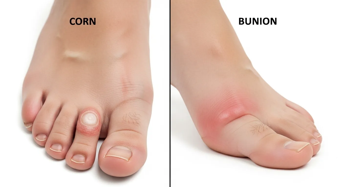 difference between corn and bunion