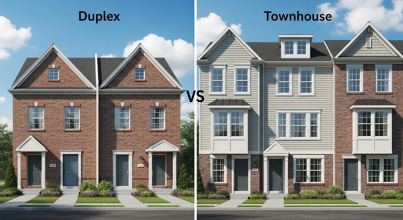difference between duplex and townhouse