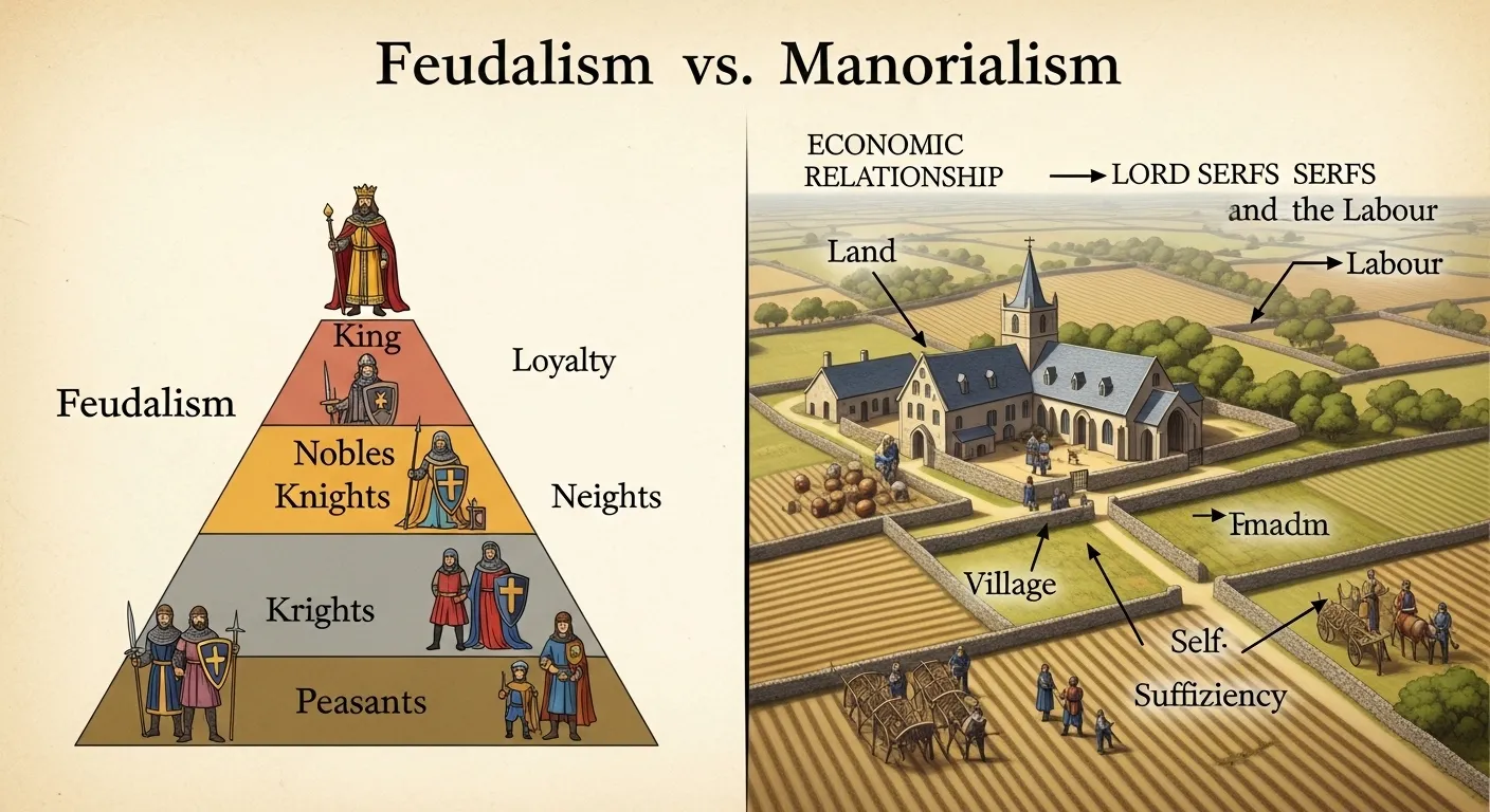 difference between feudalism and manorialism