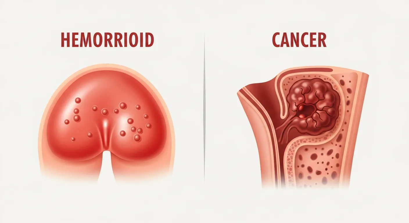 difference between hemorrhoids and cancer