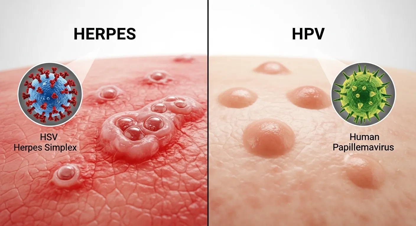 difference between herpes and hpv