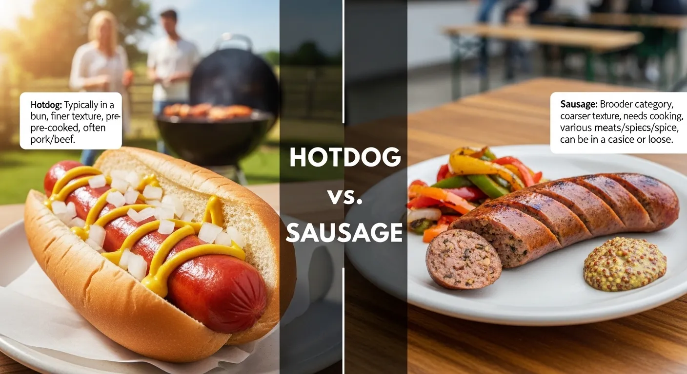 difference between hotdog and sausage