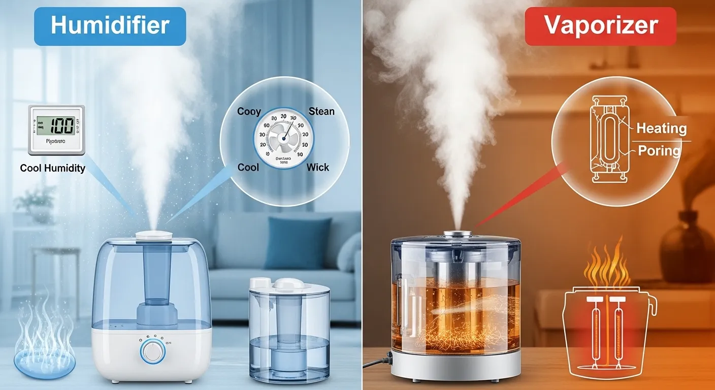difference between humidifier and vaporizer