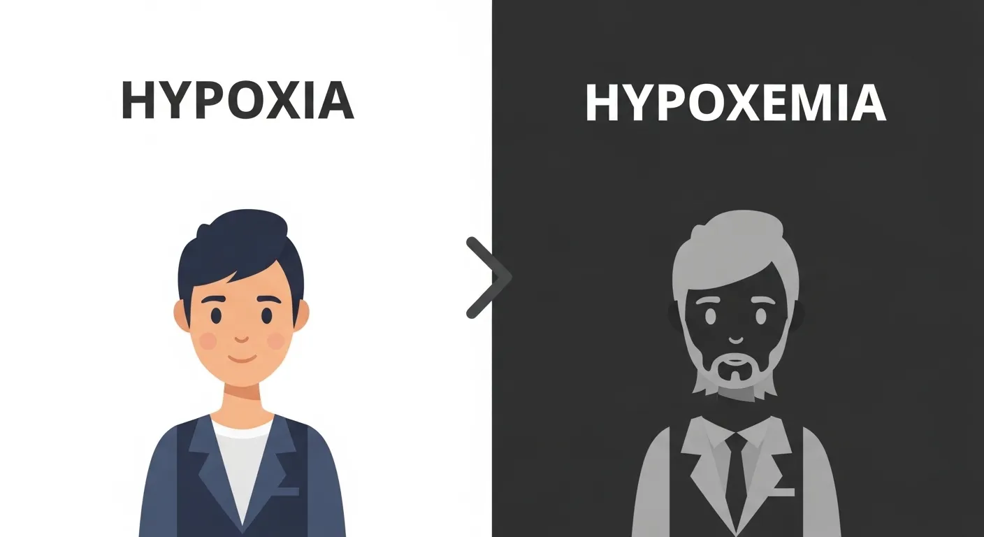 difference between hypoxia and hypoxemia