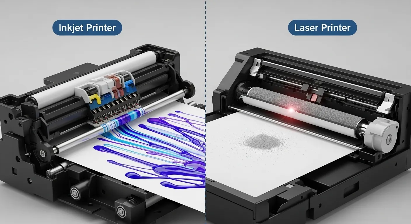 difference between inkjet and laser