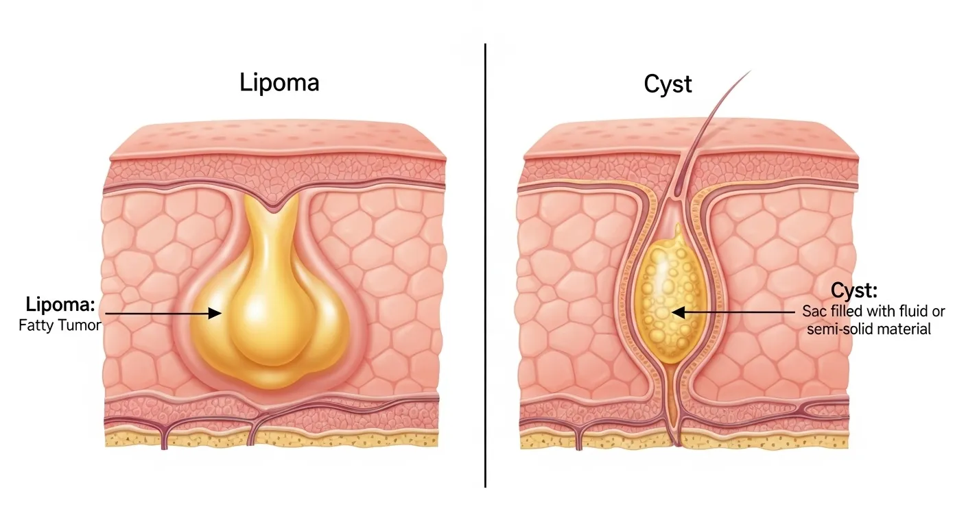 difference between lipoma and cyst