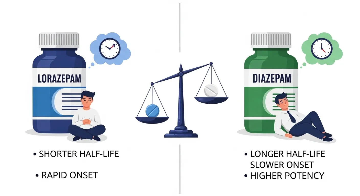 difference between lorazepam and diazepam