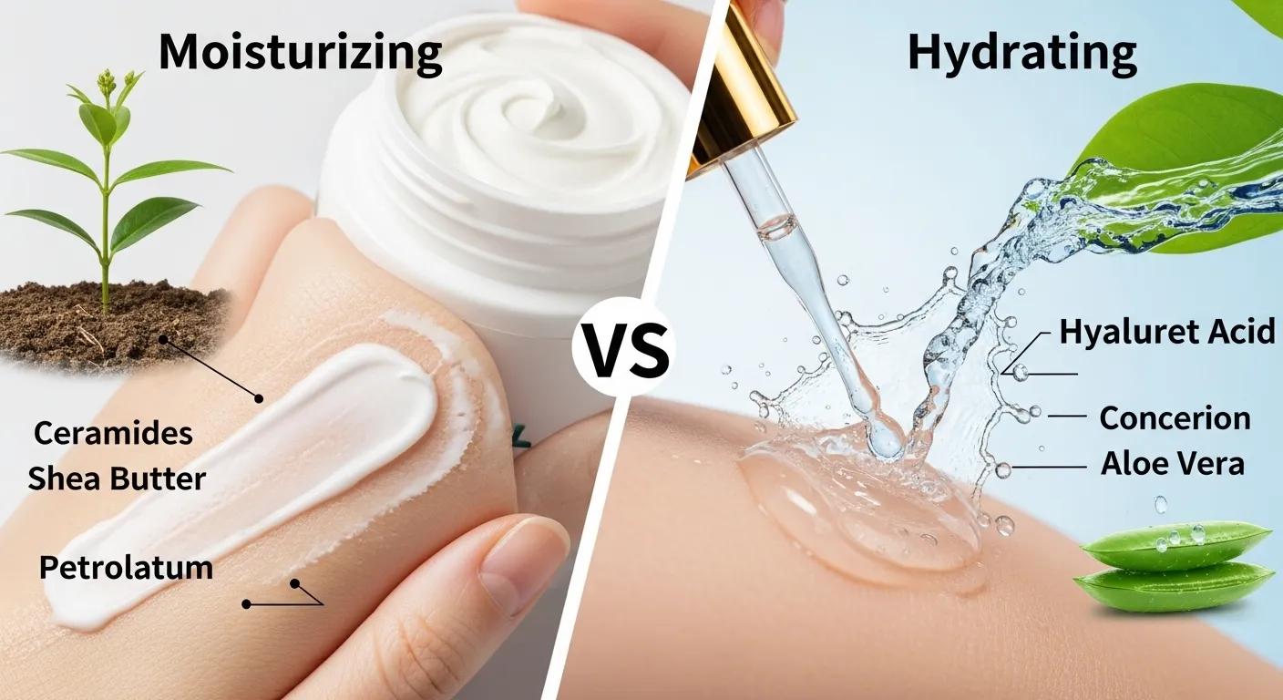 difference between moisturizing and hydrating
