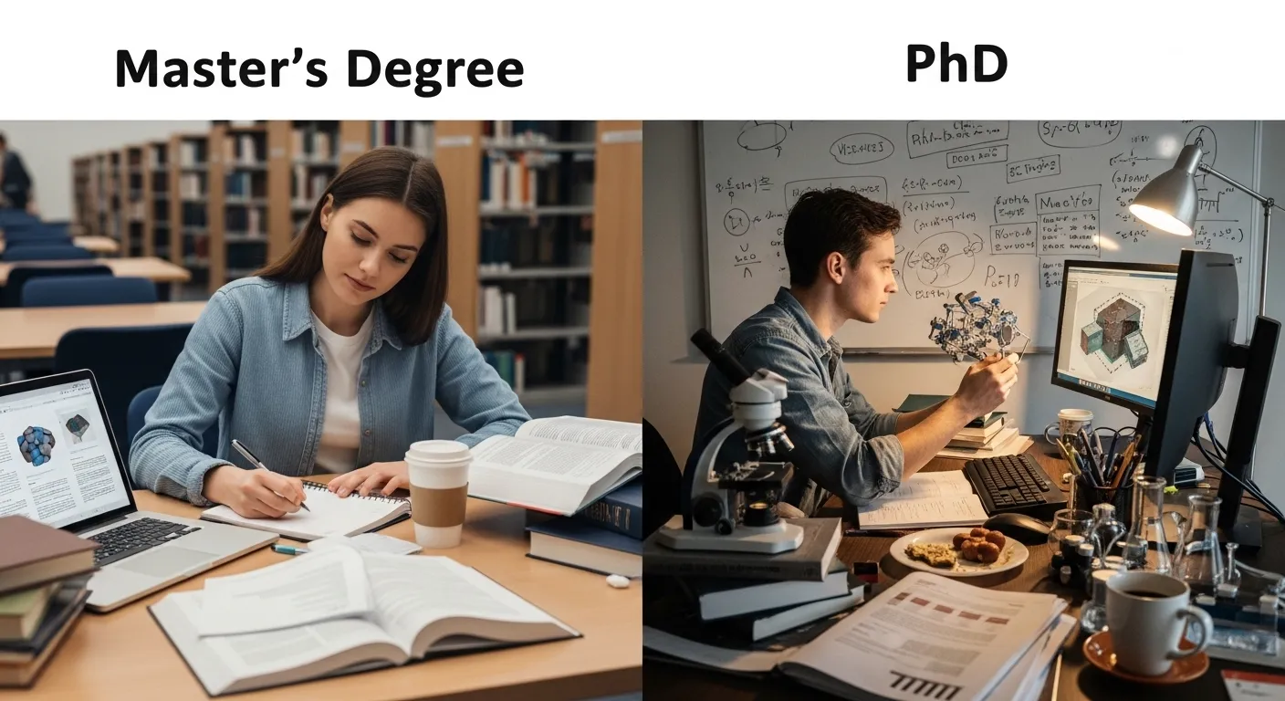 difference between phd and masters