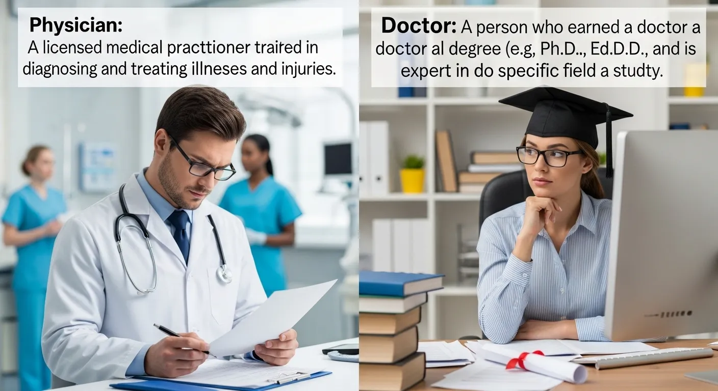 difference between physician and doctor