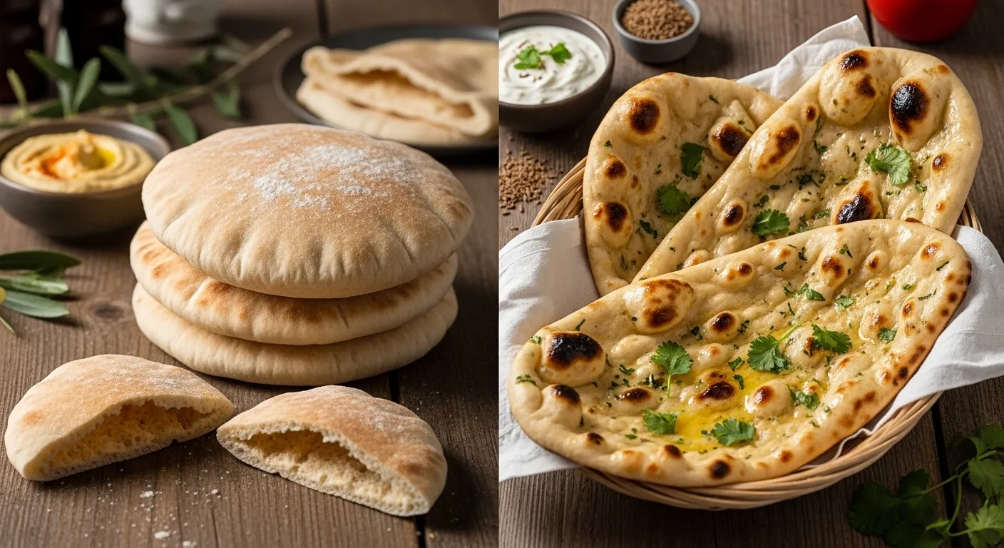 difference between pita and naan