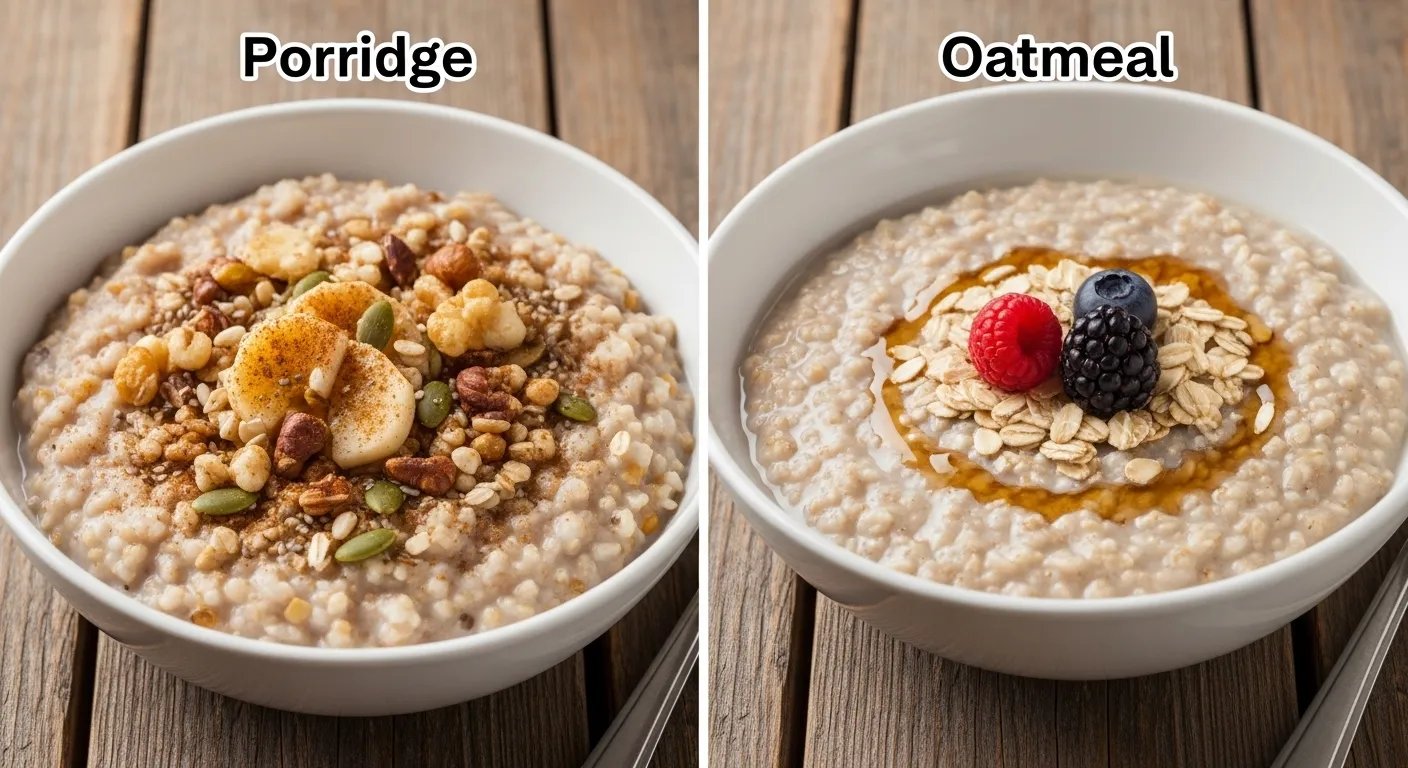 difference between porridge and oatmeal