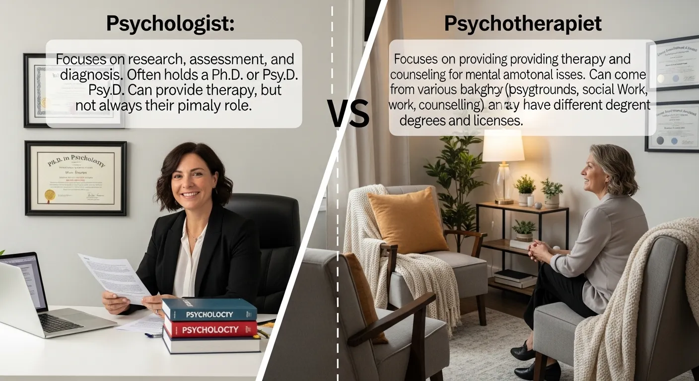 difference between psychotherapist and psychologist