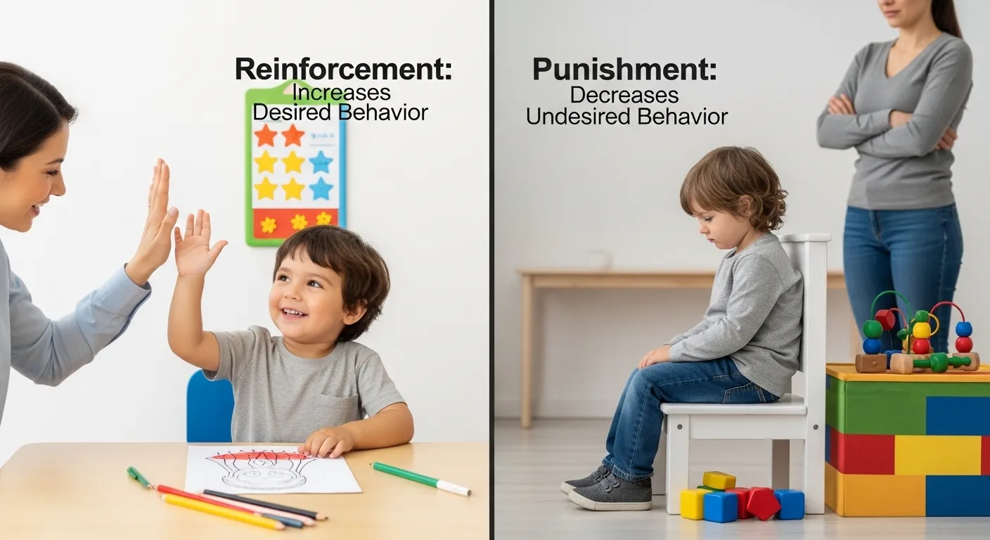 difference between reinforcement and punishment