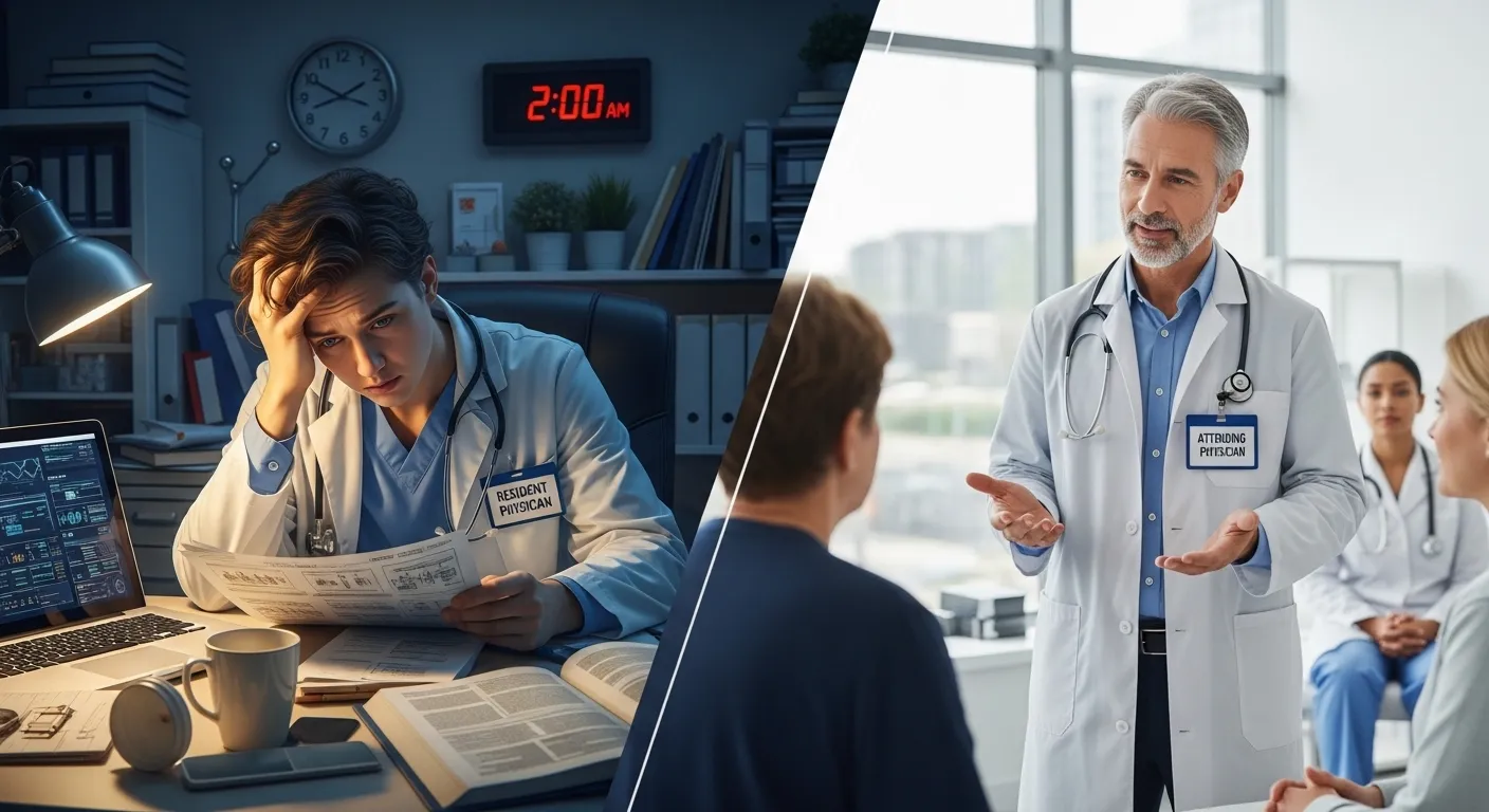 difference between resident and attending