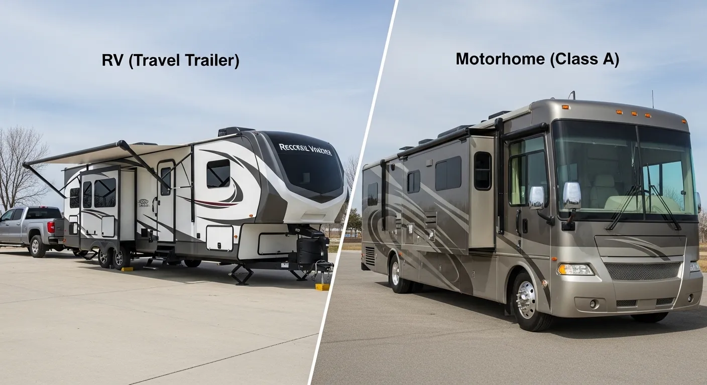 difference between rv and motorhome