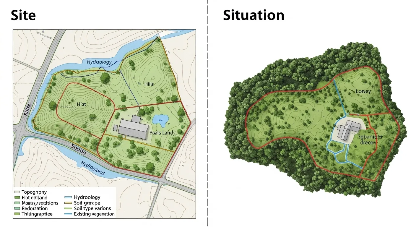 difference between site and situation