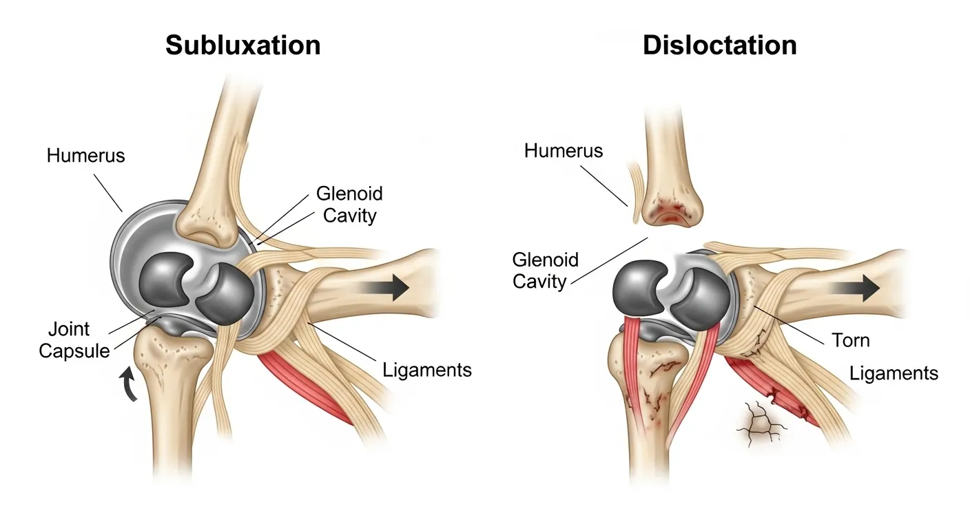 difference between subluxation and dislocation