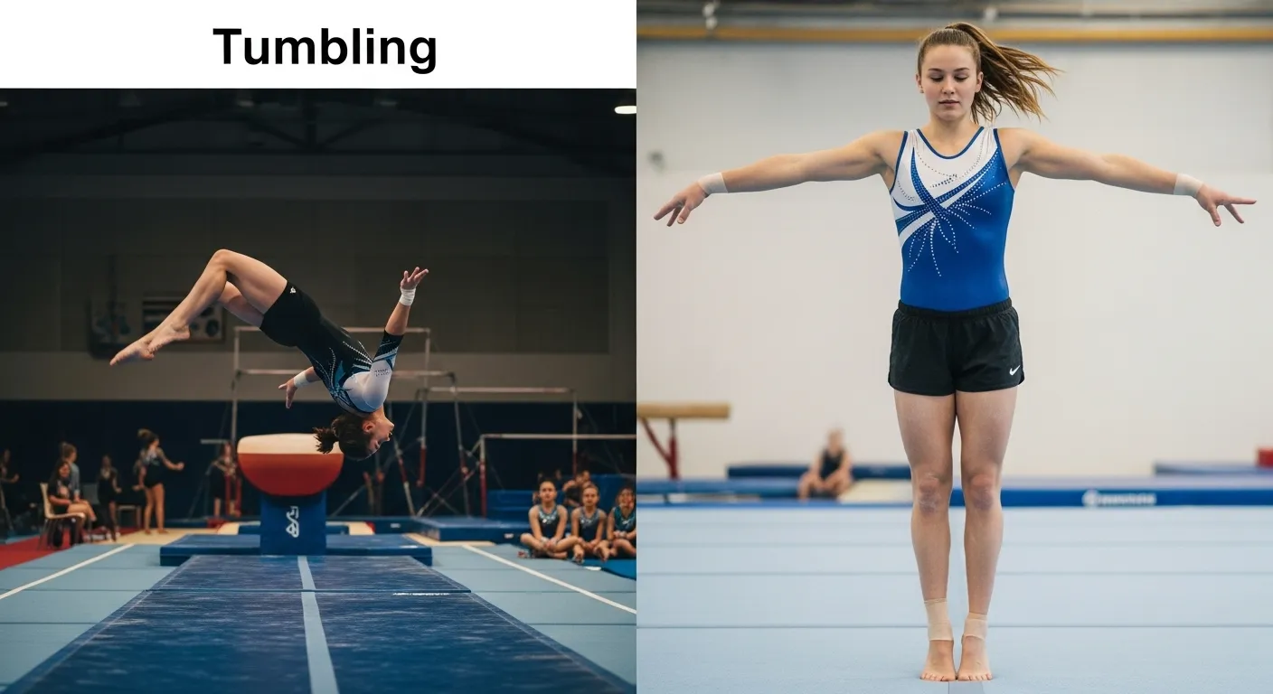 difference between tumbling and gymnastics