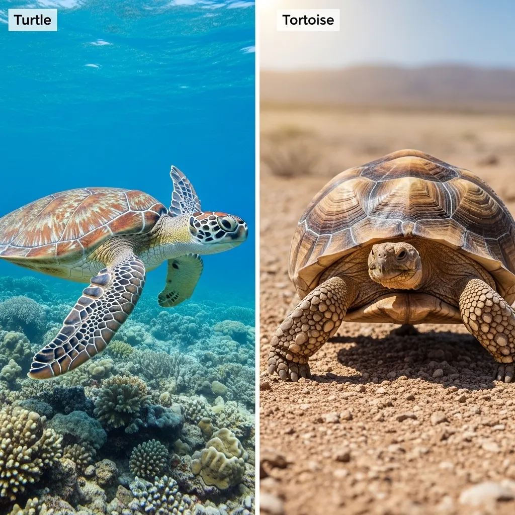 difference between turtle and tortoise