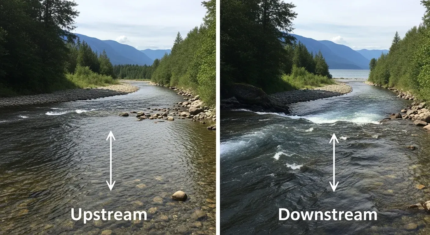 difference between upstream and downstream