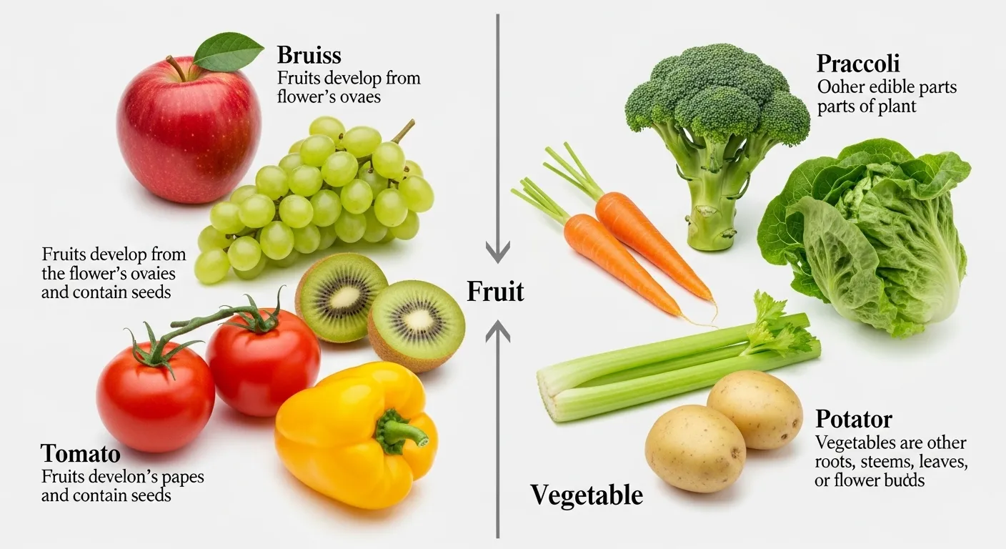 difference between vegetable and fruit